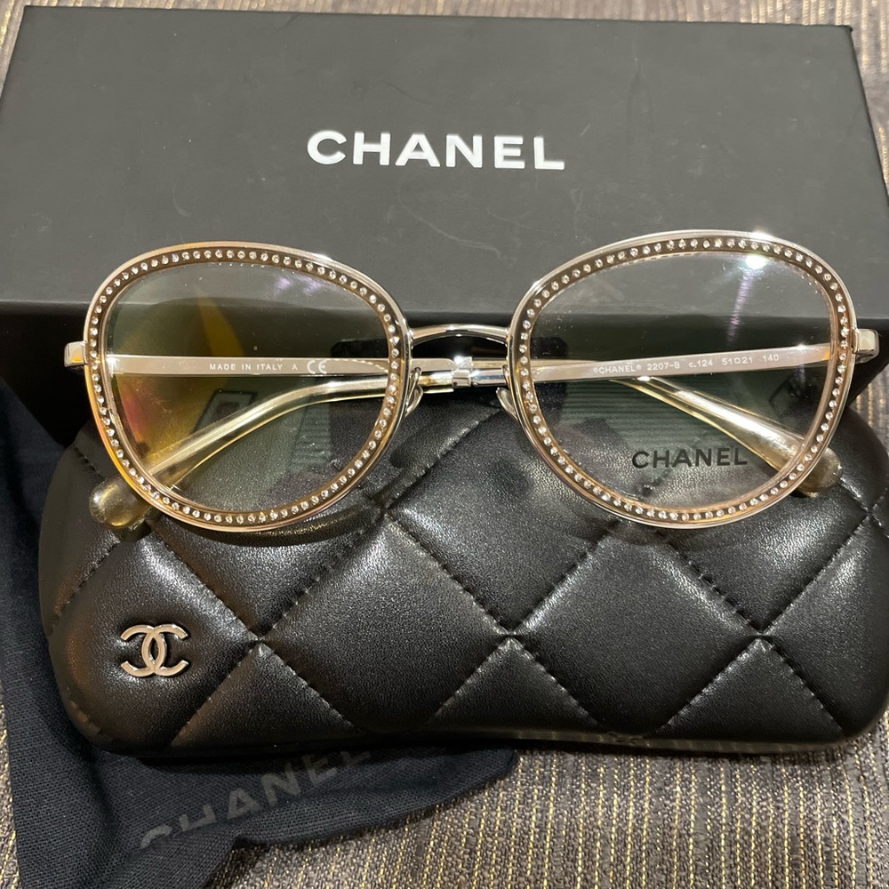 CHANEL Pantos 2207-B Rhinestone Eyeglasses